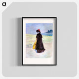 Elegant in a black cape in a landscape - アンリ ソム Poster.