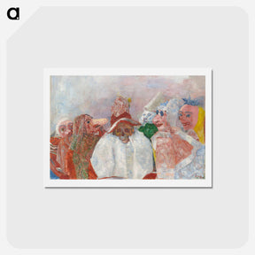 アートポストカード-Masks Mocking Death - ジェームズ アンソール Postcard.