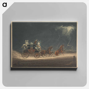 アートパネル-The Mail Coach in a Thunder Storm on Newmarket Heath
 - ジェームス ヒース Canvas.