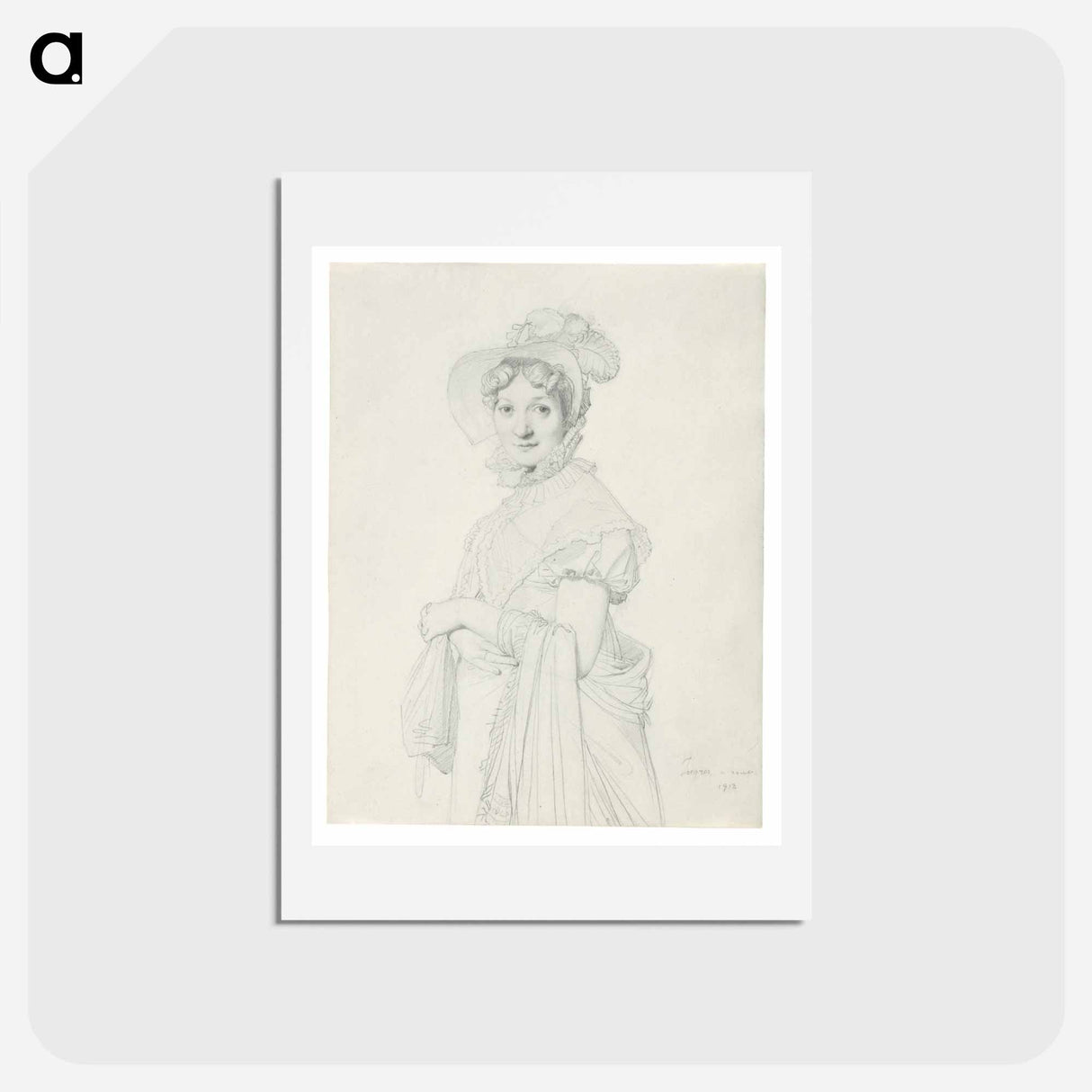 アートポストカード-Portrait of a Young Woman
 - ジャン オーギュスト ドミニク アングル Postcard.