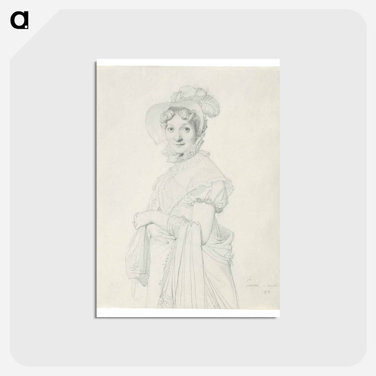 アートポストカード-Portrait of a Young Woman
 - ジャン オーギュスト ドミニク アングル Postcard.