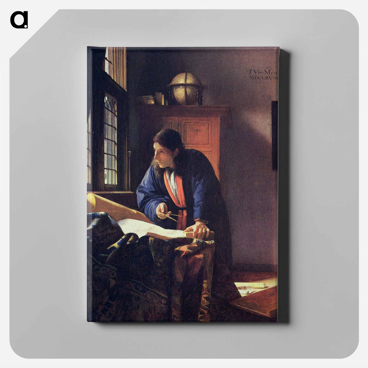 The Geographer - Johannes Vermeer Canvas.