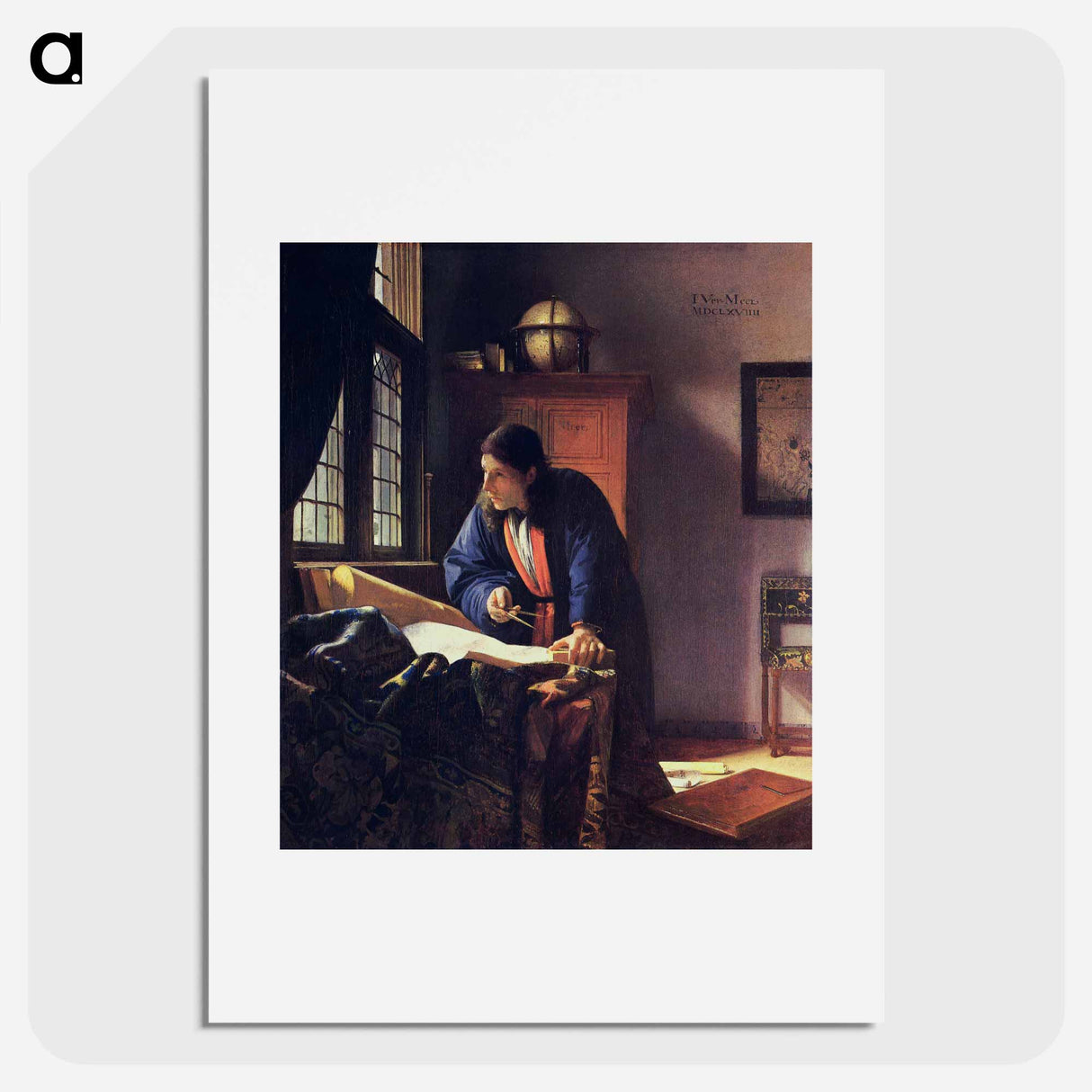 The Geographer - Johannes Vermeer Poster.