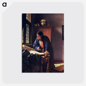 アートポストカード-The Geographer - ヨハネス フェルメール Postcard.