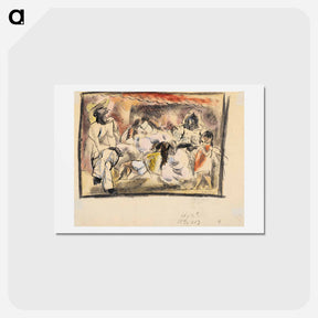 アートポストカード-Man, Two Women, Two Children
 - ジュール パスキン Postcard.