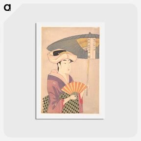 アートポストカード-Woman Holding Up a Parasol - 喜多川 歌麿 Postcard.