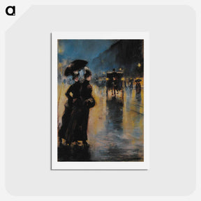 アートポストカード-Nachtbeleuchtung - レッサー ユリィ Postcard.