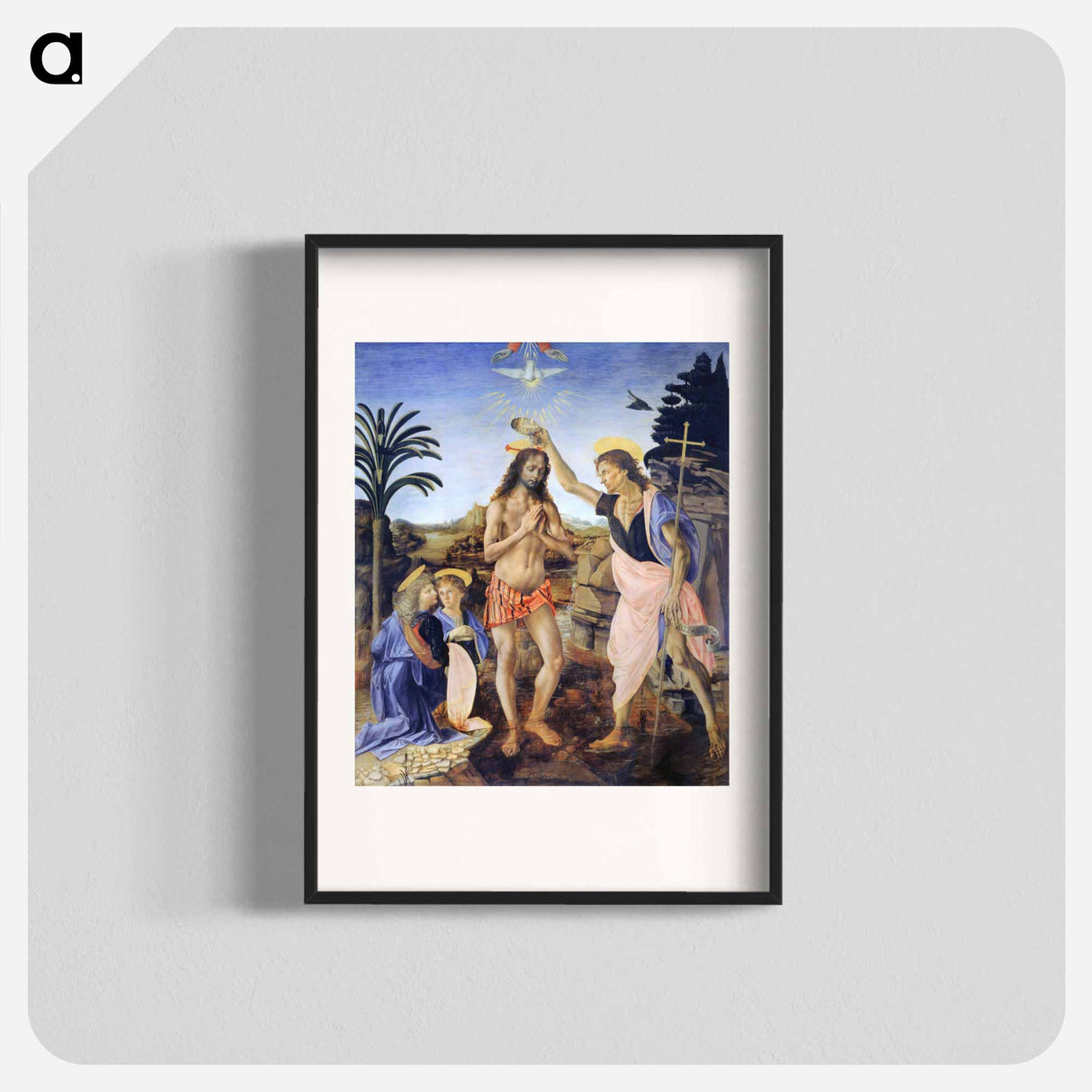 Baptism of Christ - レオナルド ダ ヴィンチ Poster.