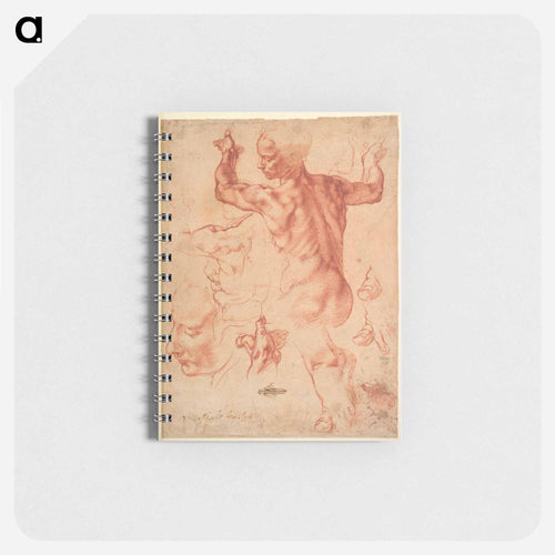 Studies for the Libyan Sibyl (recto); Studies for the Libyan Sibyl and a small Sketch for a Seated Figure (verso) - ミケランジェロ ブオナローティ Memo.