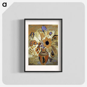 アートポスター-Etruscan Vase with Flowers - オディロン ルドン Poster.