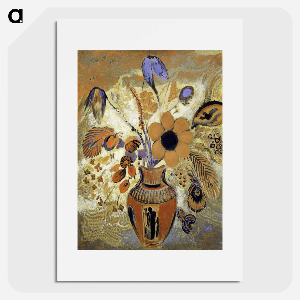 Etruscan Vase with Flowers - Odilon Redon Poster.