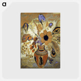 アートポストカード-Etruscan Vase with Flowers - オディロン ルドン Postcard.