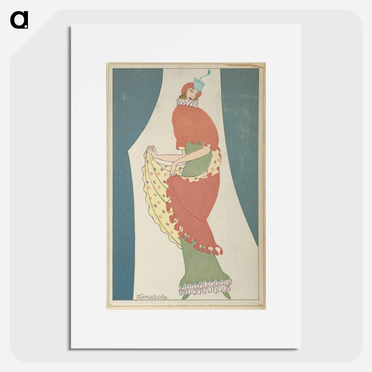 Woman in a tubular dress - オットー フリードリヒ カール レンデッケ Poster.