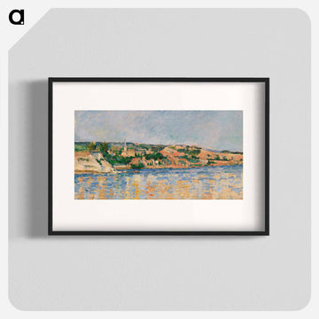 Village at the Water's Edge - Paul Cezanne Poster.