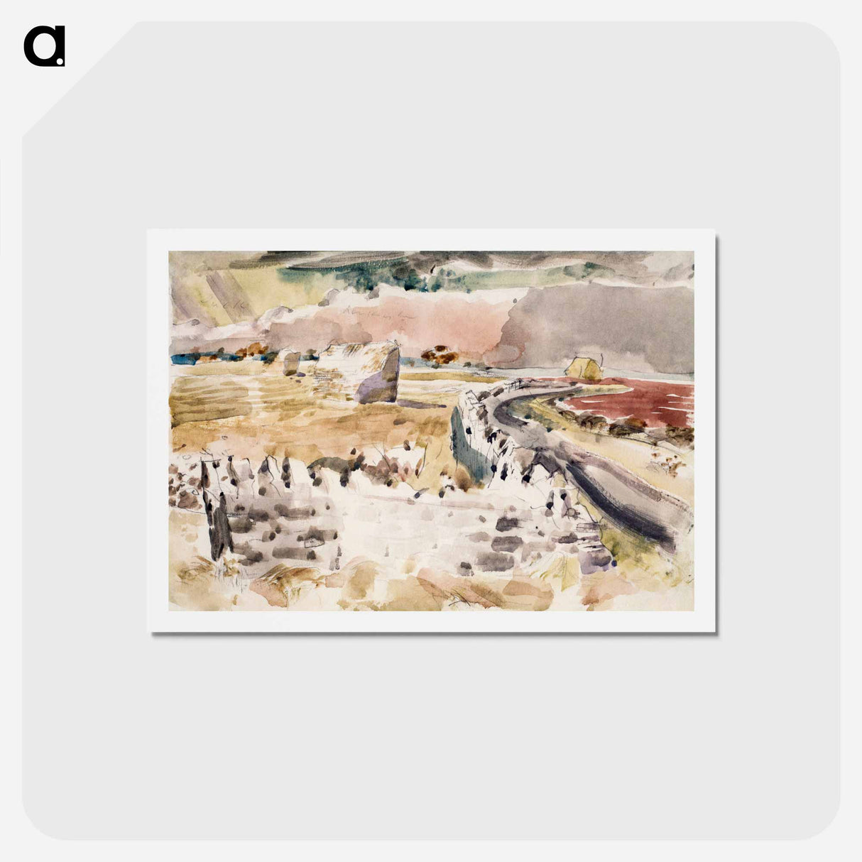 アートポストカード-Oxfordshire Landscape - ポール ナッシュ Postcard.