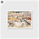 アートポストカード-Oxfordshire Landscape - ポール ナッシュ Postcard.