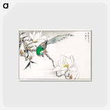 アートポストカード-Chinese Tree Pipit and Magnolia
 - 鳥類図鑑 Postcard.