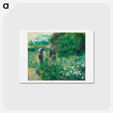アートポストカード-Picking Flowers - ピエール オーギュスト ルノワール Postcard.