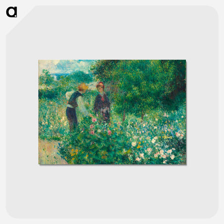 アートポストカード-Picking Flowers - ピエール オーギュスト ルノワール Postcard.