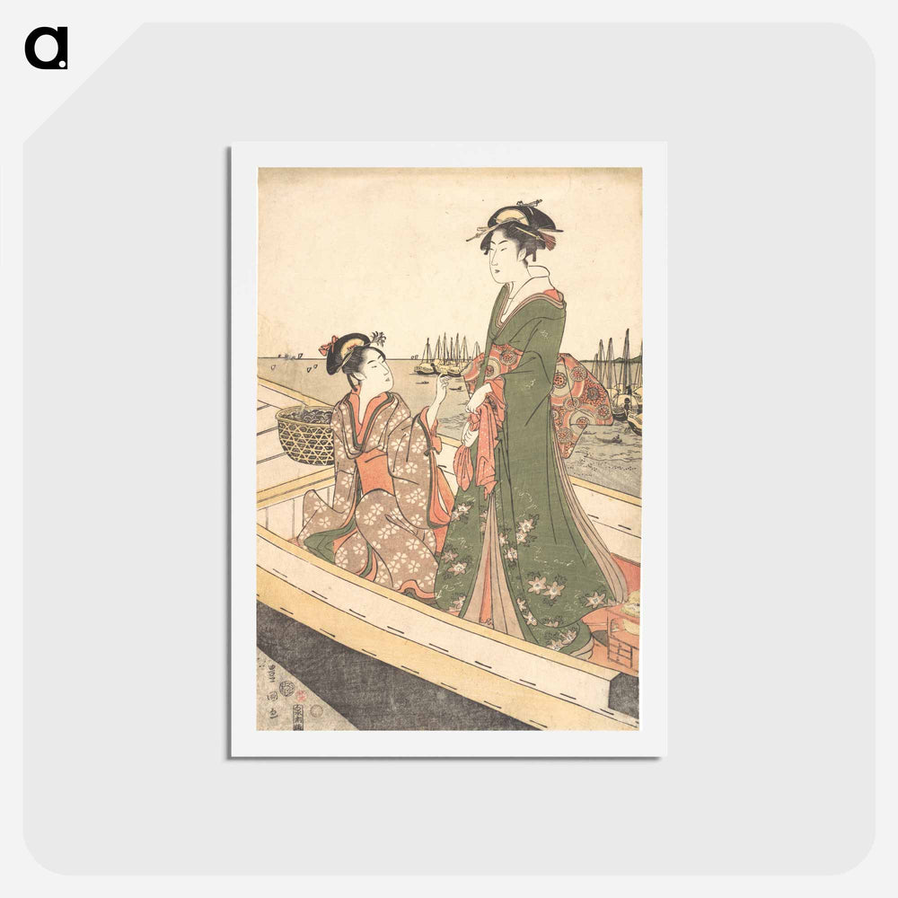 アートポストカード-Two Women in a Boat
 - 歌川 豊国 Postcard.