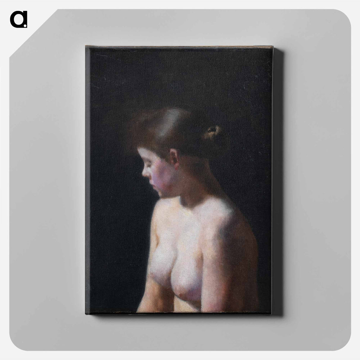 Nude Female Model - ヴィルヘルム ハンマースホイ Canvas.