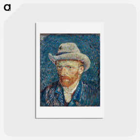 アートポストカード-Self-Portrait with Grey Felt Hat - フィンセント ファン ゴッホ Postcard.