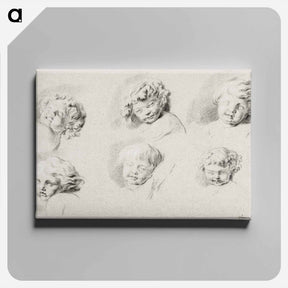アートパネル-Zes kinderkopjes - ウィレム ヴァン リーン Canvas.