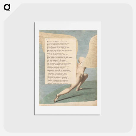 アートポストカード-Young's Night Thoughts, Page 25, "Behold Him, When Past by; What Then Is Seen" - ウィリアム ブレイク Postcard.