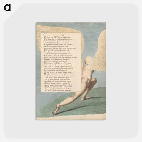 アートポストカード-Young's Night Thoughts, Page 25, "Behold Him, When Past by; What Then Is Seen" - ウィリアム ブレイク Postcard.