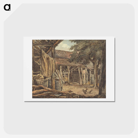 アートポストカード-A Farmyard - ウィリアム ヘンリー ハント Postcard.