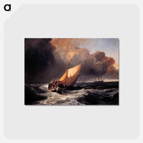 アートポストカード-Dutch Boats in a Gale - ウィリアム ターナー Postcard.
