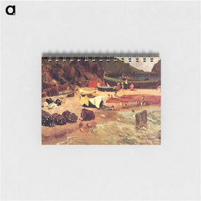 アートメモ帳-Fishing Boats at Capri - アルバート ビアスタット Memo.