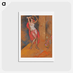 アートポストカード-Standing Nude woman. Anna Pavlova in Oriental Fantasy by William Penhallow Henderson. - 不思議の国のアリス Postcard.