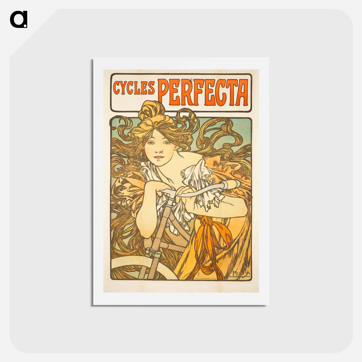 アートポストカード-Cycles Perfecta - アルフォンス ミュシャ Postcard.