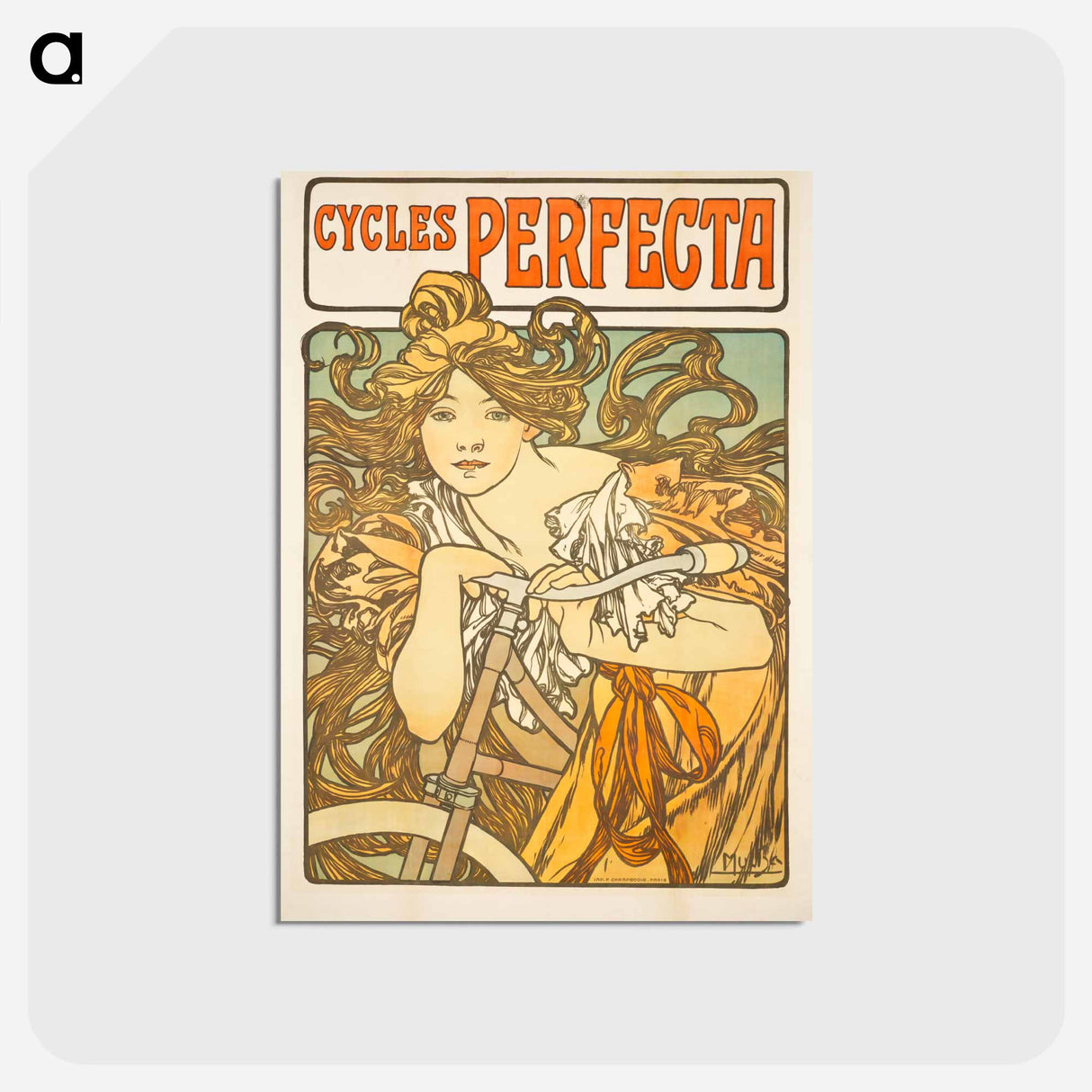 アートポストカード-Cycles Perfecta - アルフォンス ミュシャ Postcard.