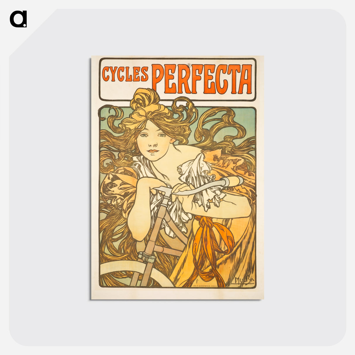 Cycles Perfecta - アルフォンス ミュシャ Postcard.