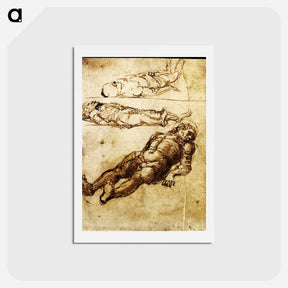 アートポストカード-Three studies elongated figures - アンドレア マンテーニャ Postcard.
