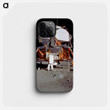 Astronaut Edwin E Aldrin Jr, Lunar Module (LM) pilot descends from the LM - Apollo Moon Landing Phone Case.