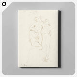 Three naked women, vintage nude illustration - Auguste Rodin Canvas.