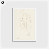 Three naked women, vintage nude illustration - オーギュスト ロダン Postcard.