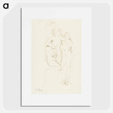 Three naked women, vintage nude illustration - Auguste Rodin Poster.