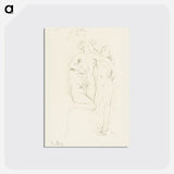 Three naked women, vintage nude illustration - オーギュスト ロダン Postcard.