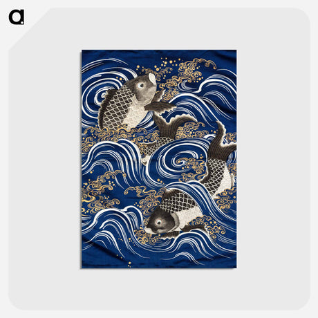 アートポストカード-Carp in Waves Fukusa
 - クリーブランド美術館 Postcard.