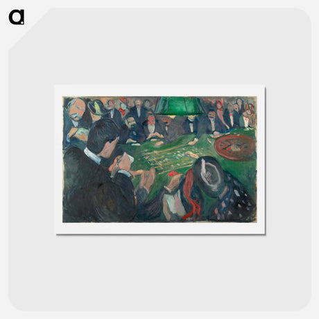 アートポストカード-At the Roulette Table in Monte Carlo - エドヴァルド ムンク Postcard.