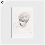 アートポストカード-Car of Love or Love's Wayfaring - Study of Maria Zambaco - エドワード バーン ジョーンズ Postcard.