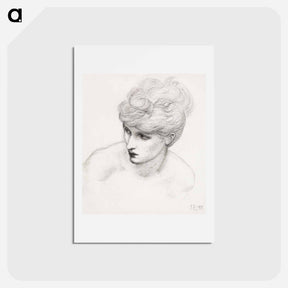 アートポストカード-Car of Love or Love's Wayfaring - Study of Maria Zambaco - エドワード バーン ジョーンズ Postcard.