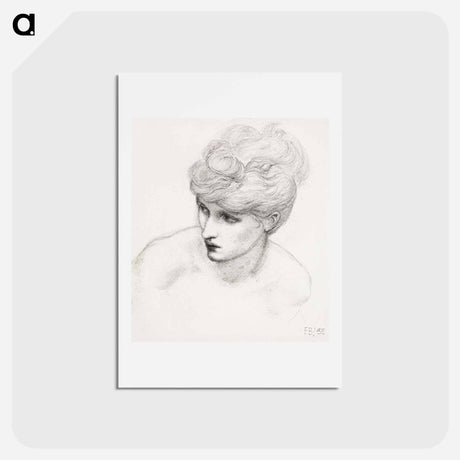 アートポストカード-Car of Love or Love's Wayfaring - Study of Maria Zambaco - エドワード バーン ジョーンズ Postcard.