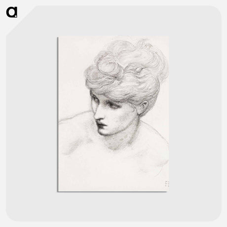 アートポストカード-Car of Love or Love's Wayfaring - Study of Maria Zambaco - エドワード バーン ジョーンズ Postcard.
