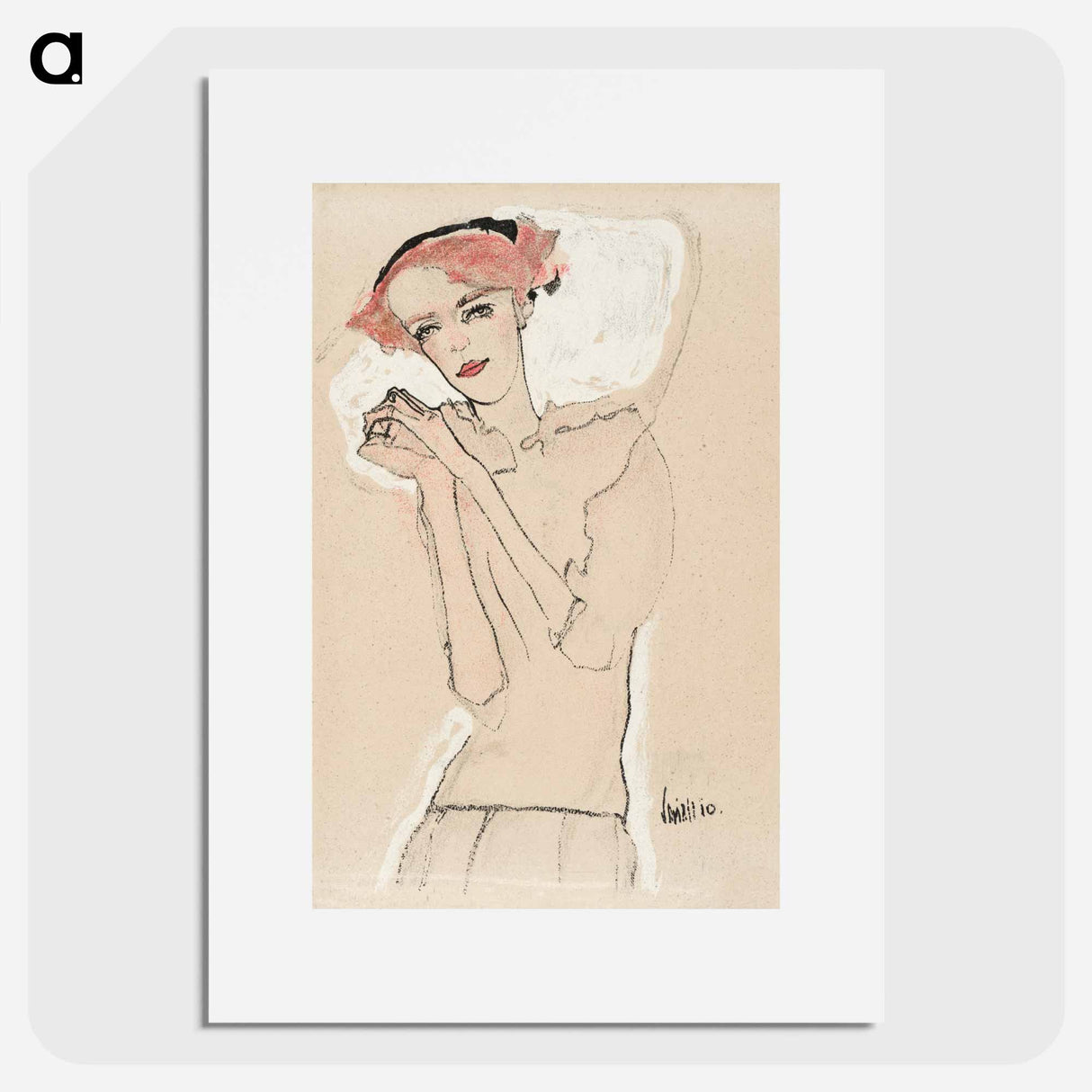 Portrait of a Woman - Egon Schiele Poster.