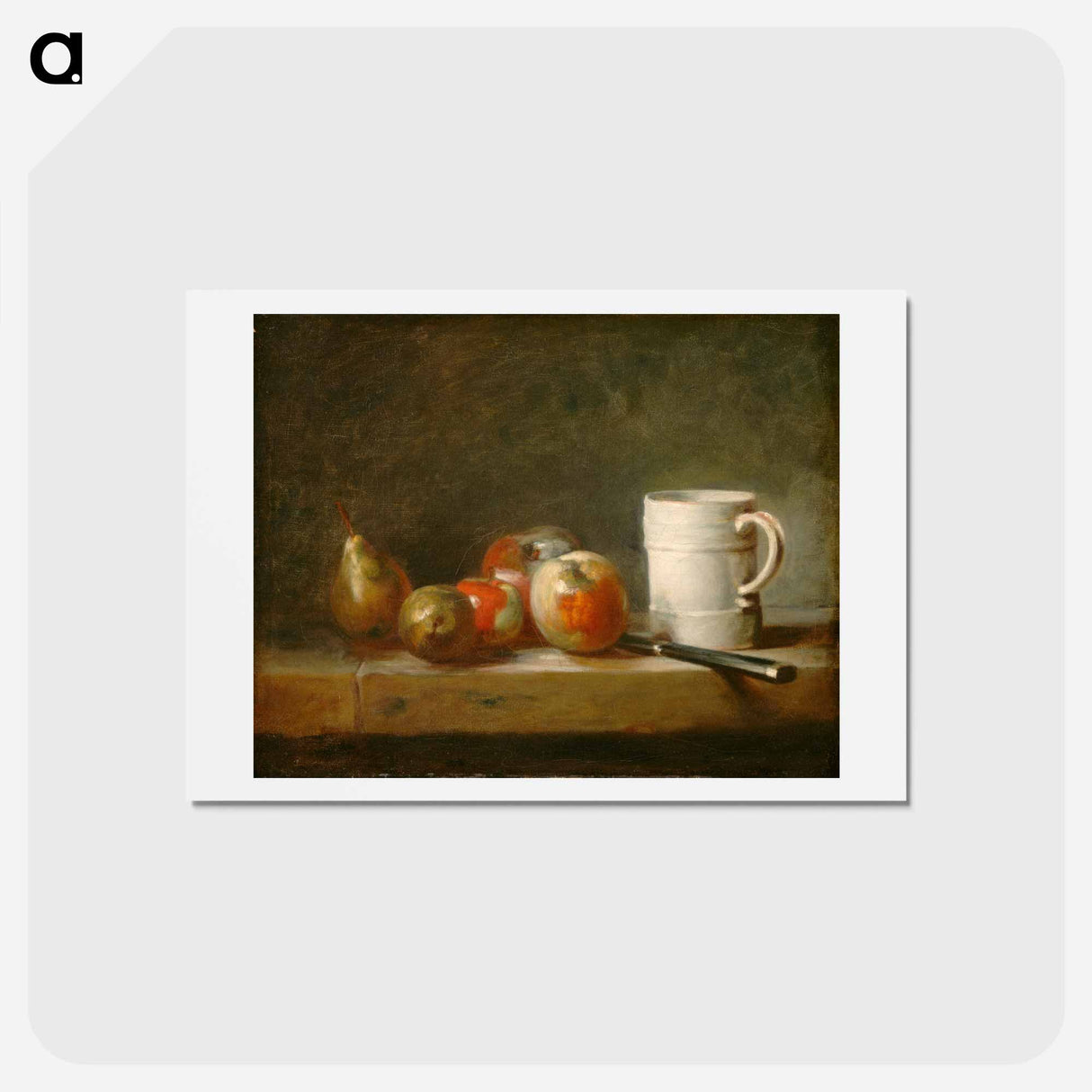 アートポストカード-Still Life with a White Mug - フランソワ ブーシェ Postcard.